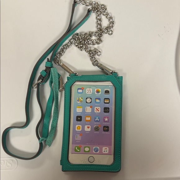 Aimee Kestenberg Turquoise/Teal cellphone crossbody Bag with Silver Accents NWOT - Picture 3 of 9